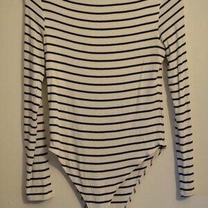Black & White Striped Bodysuit, H&M, Large